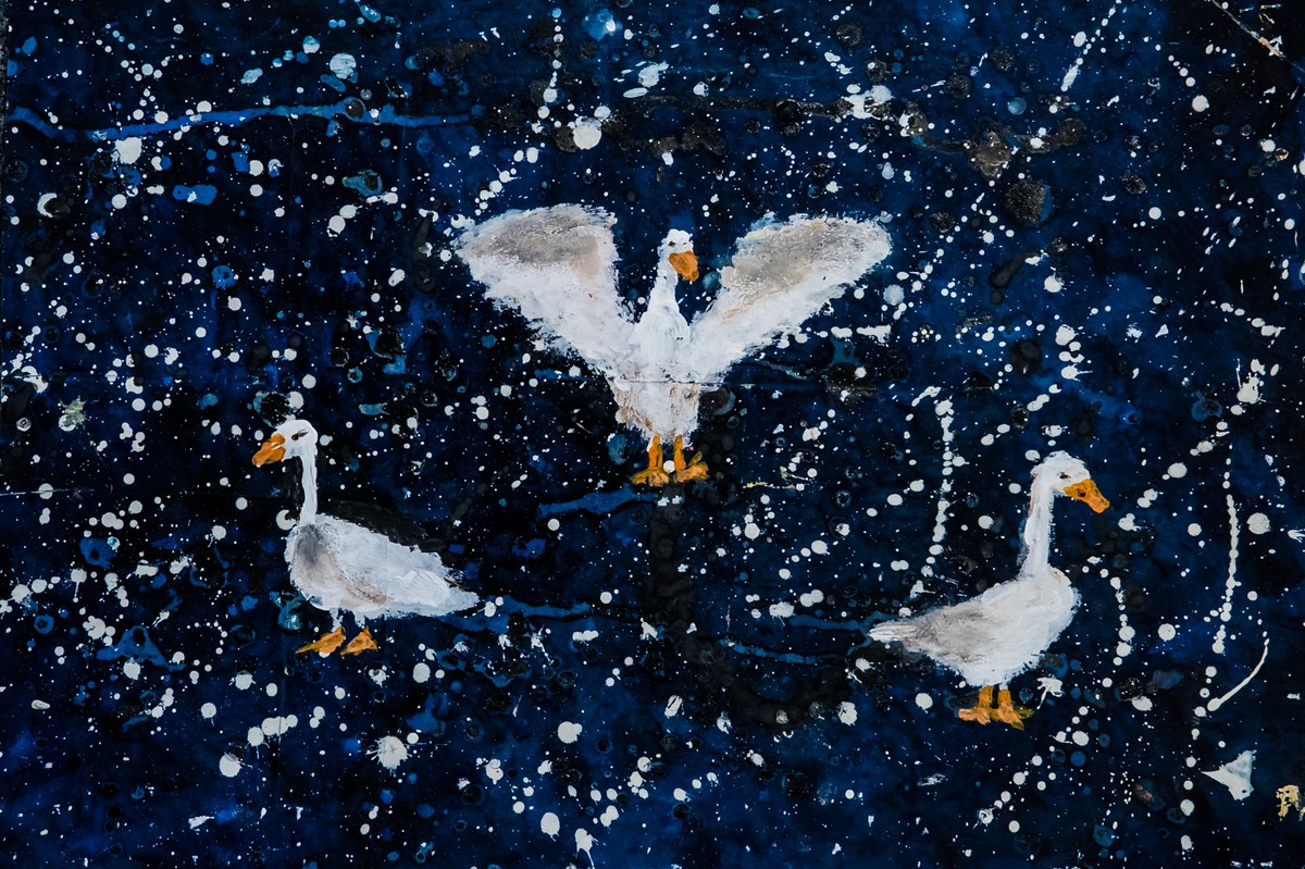 Praca Anny Bronikowskiej nagrodzona w konkursie plastycznym „Gęś w kosmosie”. Fot. Andrzej Goiński, UMWKP