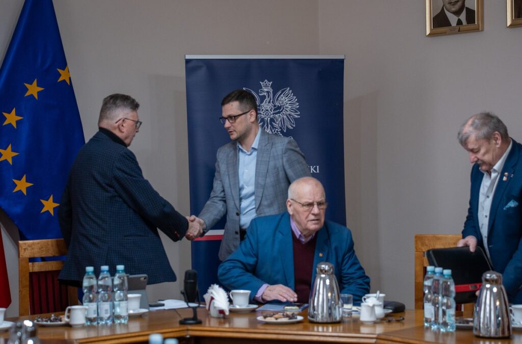 od lewej p. Z. Ostrowski, p. M. Sztybel, p. H. Matuszewski, p. A. Arndt