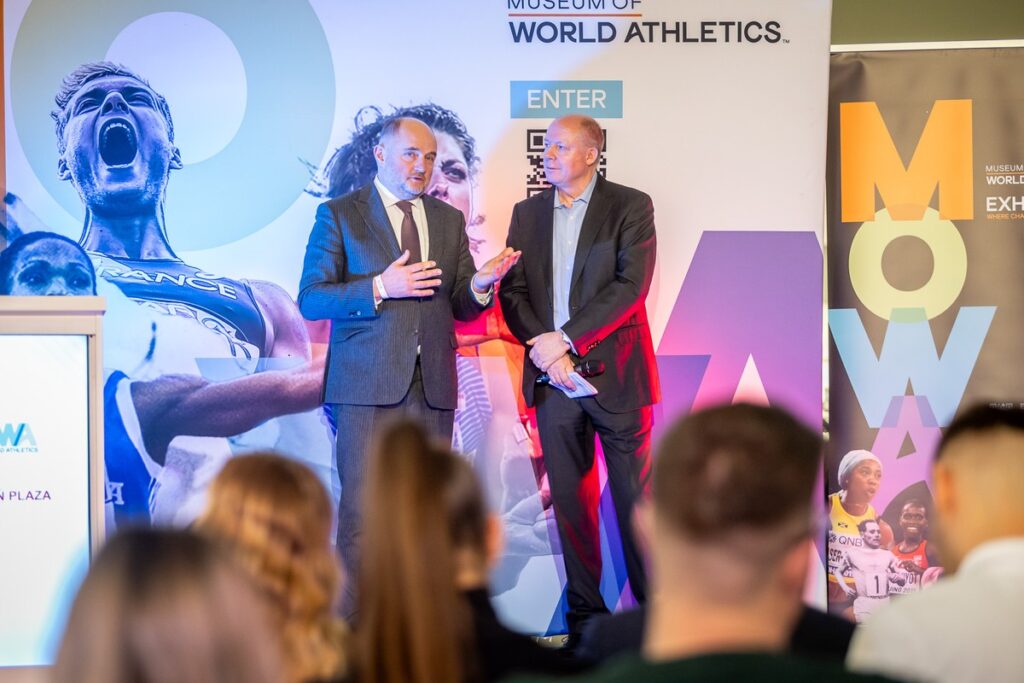 Otwarcie wystawy przygotowanej przez Museum of World Athletics, fot. Szymon Zdziebło/tarantoga.pl dla UMWKP