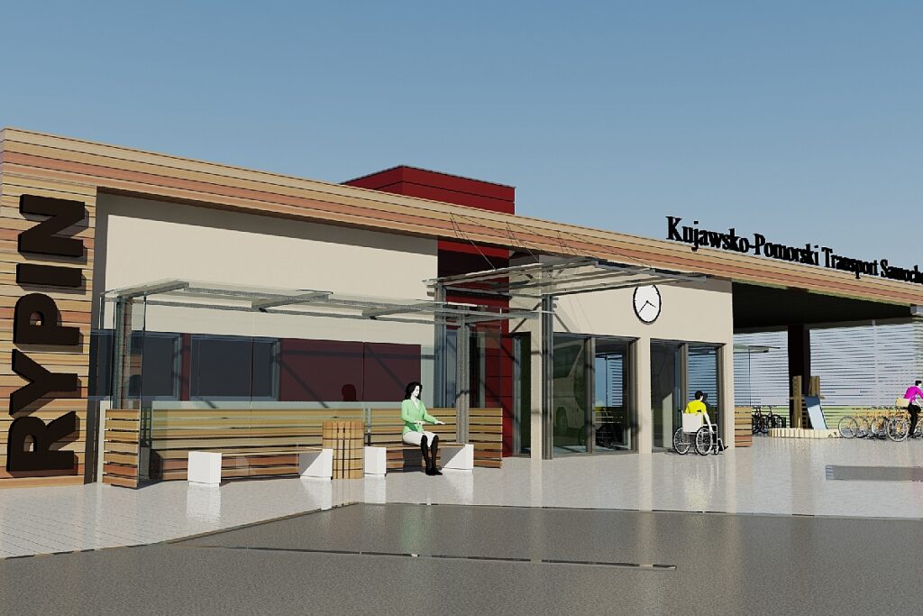Wizualizacja nowego dworca autobusowego w Rypinie, fot. KPTS