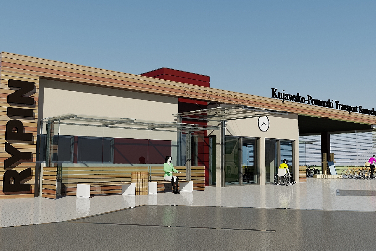 Wizualizacja nowego dworca autobusowego w Rypinie, fot. KPTS
