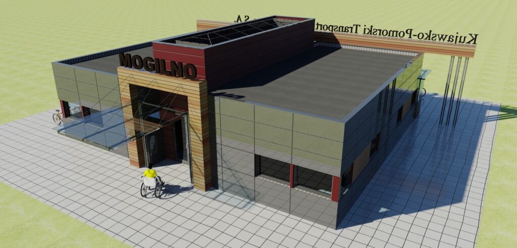 Wizualizacja dworca autobusowego w Mogilnie, fot. Kujawsko-Pomorski Transport Autobusowy