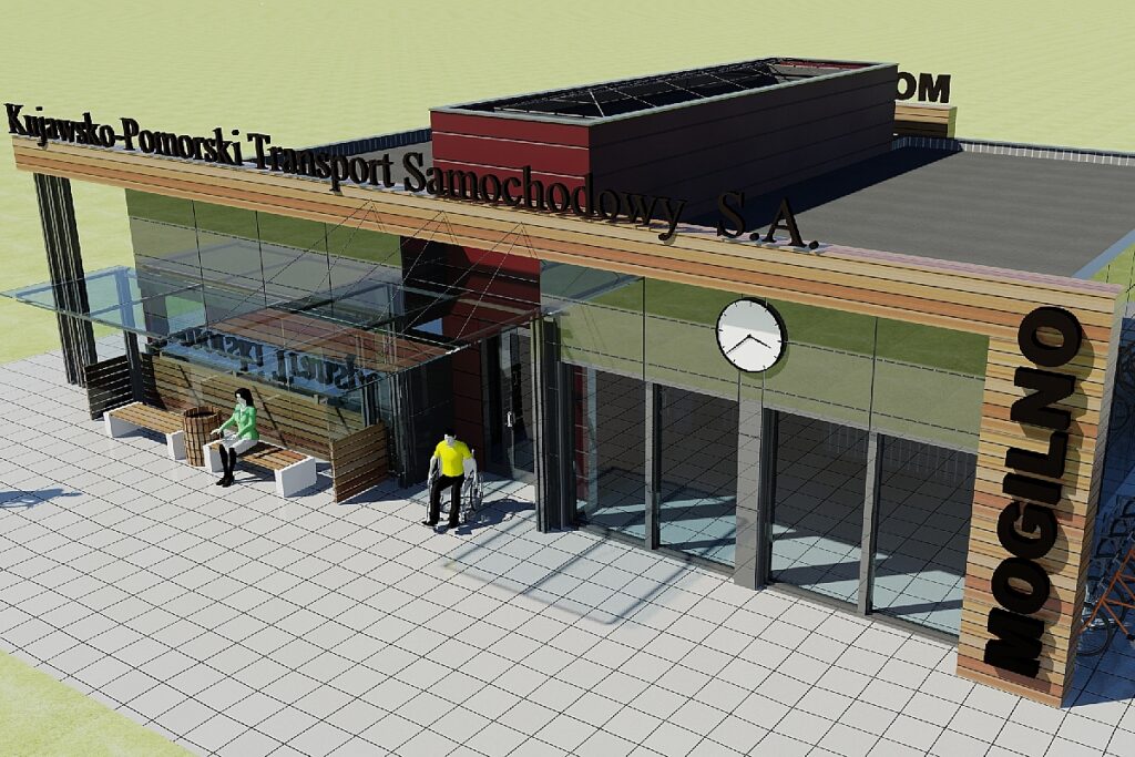 Wizualizacja dworca autobusowego w Mogilnie, fot. Kujawsko-Pomorski Transport Autobusowy