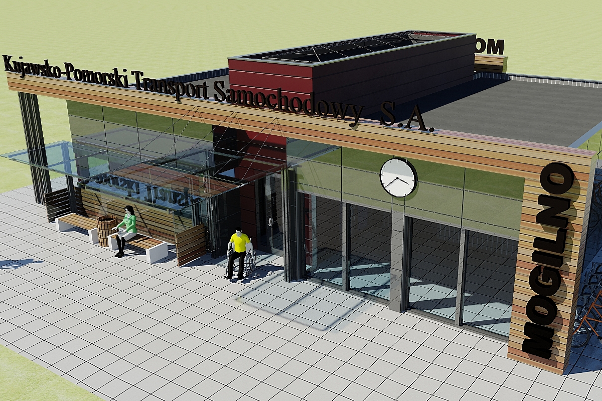 Wizualizacja dworca autobusowego w Mogilnie, fot. Kujawsko-Pomorski Transport Autobusowy