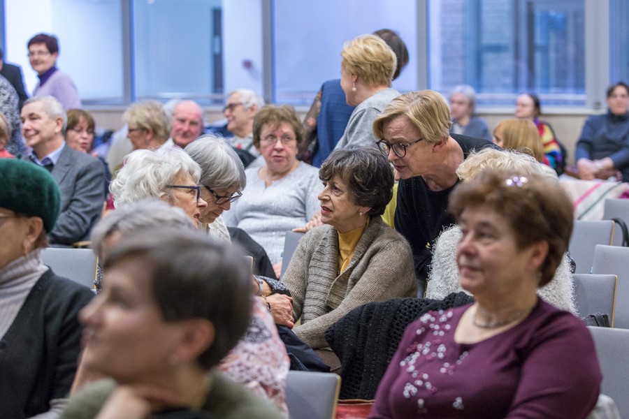 02.03.2018 - Spotkanie ze Stanisławem Poczobutem-Odlanickim, polskim działaczem na Białorusi i autorem książek „Opowiadania Polaka na Kresach”, a także „Szlakiem Elizy Orzeszkowej i jej bohaterów – wiek później”, fot. Szymon Zdziebło/tarantoga.pl