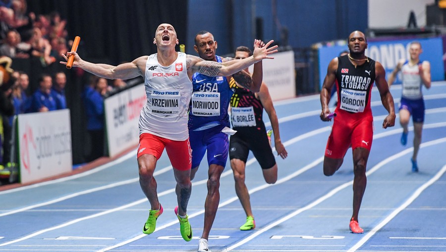 2-4.03.2018 - Halowe mistrzostwa świata w lekkiej atletyce w Birmingham, na których Polska zdobyła 5 medali (2 złote, 2 srebrne i 1 brązowy). Wśród medalistów znaleźli się reprezentanci naszego regionu – Jakub Krzewina oraz Marcin Lewandowski, fot. Paweł Skraba