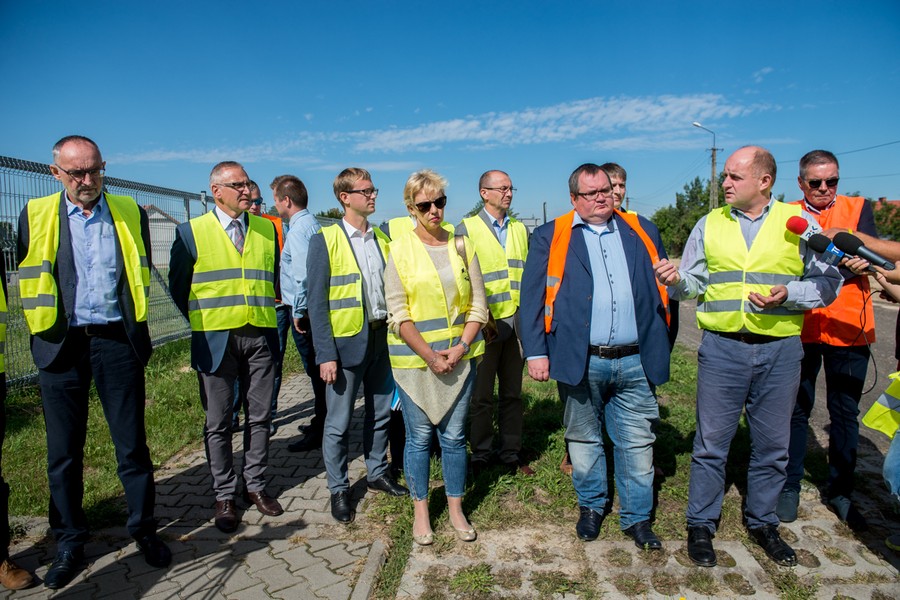 Wizytacja drogi wojewódzkiej nr 548 na trasie Stolno-Wąbrzeźno, 27 sierpnia 2018 r., fot. Łukasz Piecyk