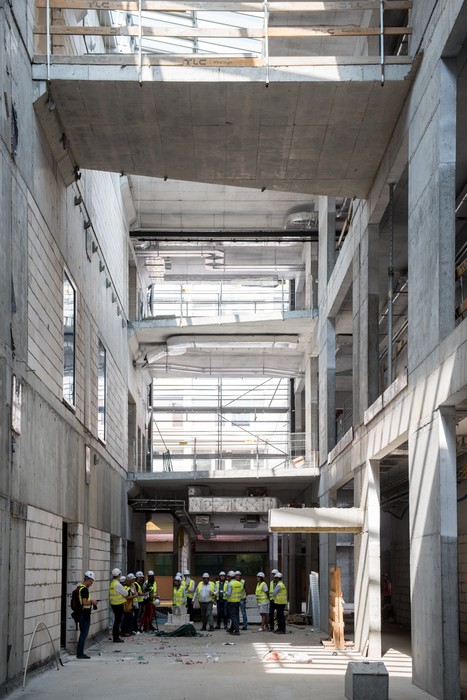 Wizytacja szpitala na Bielanach po sześciuset dniach od rozpoczęcia budowy, 30 sierpnia 2018 r., fot. Łukasz Piecyk