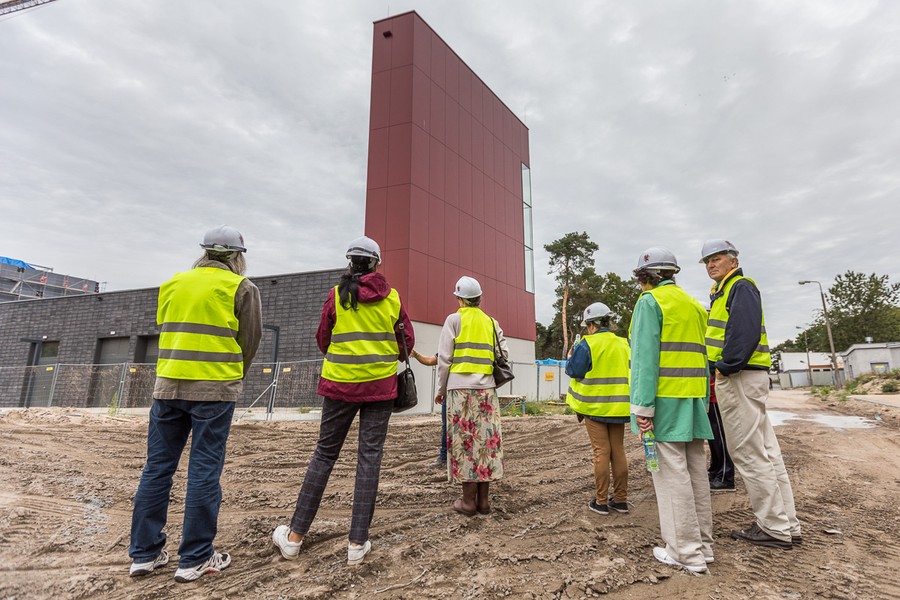 Wizytacja szpitala na Bielanach po sześciuset dniach od rozpoczęcia budowy, 30 sierpnia 2018 r., fot. Łukasz Piecyk