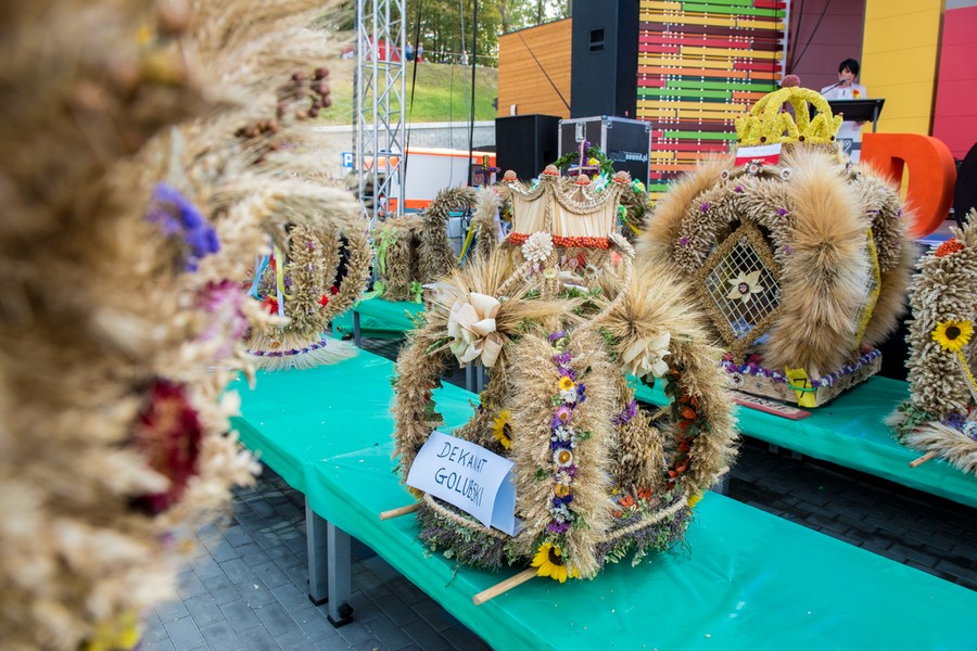Prezentacja wieńców podczas dożynek wojewódzko-diecezjalnych w Wąbrzeźnie, fot. Łukasz Piecyk