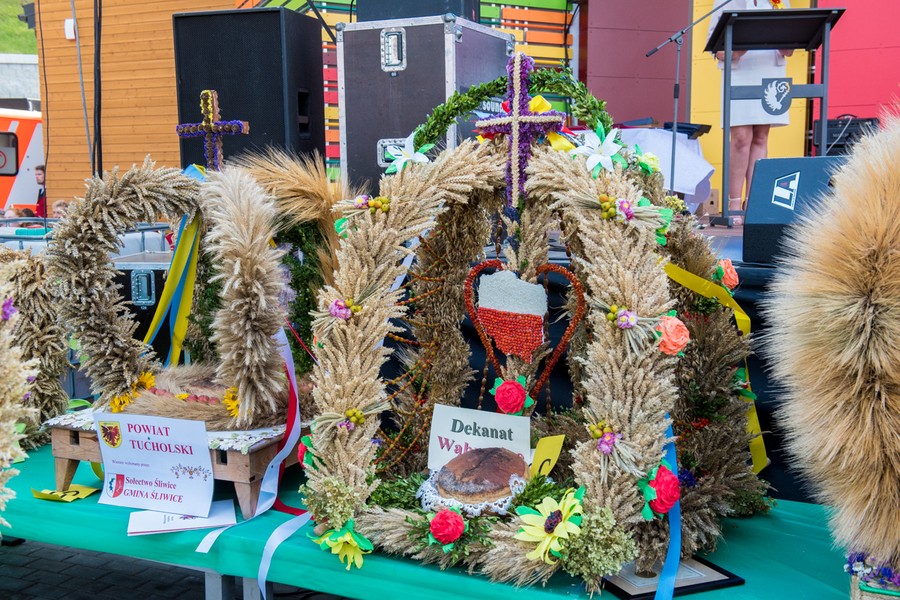Prezentacja wieńców podczas dożynek wojewódzko-diecezjalnych w Wąbrzeźnie, fot. Łukasz Piecyk