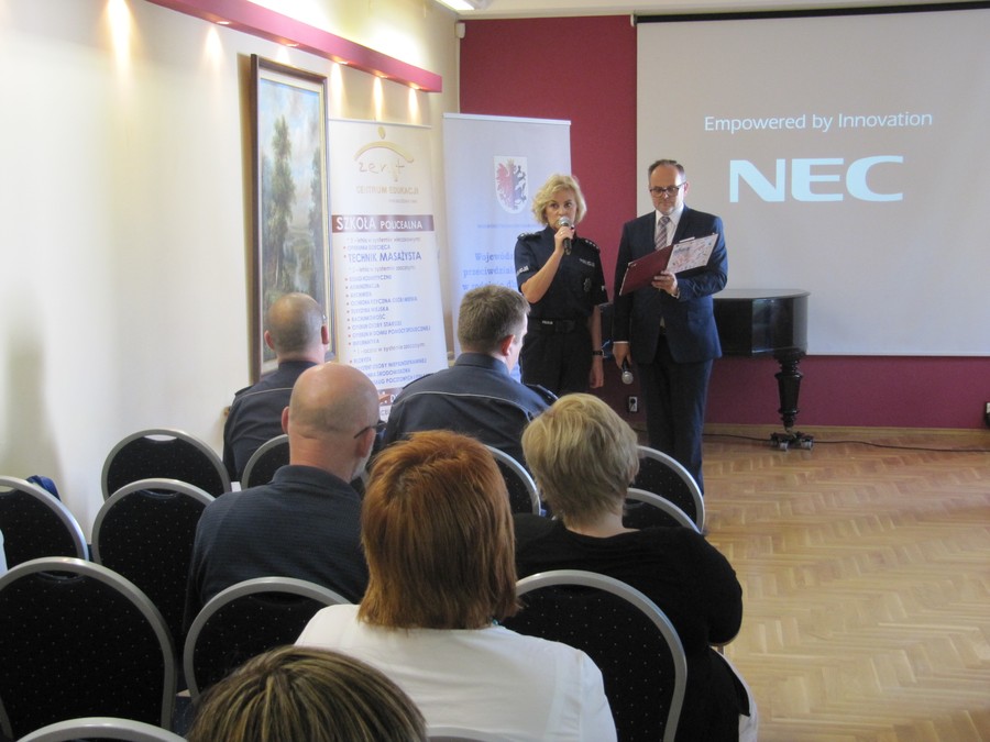 Inauguracja konferencji Przeciwdziałanie przemocy w rodzinie – działania skoncentrowane na współpracy, Włocławek, 3 czerwca 2016 r., fot. Komenda Miejska Policji we Włocławku