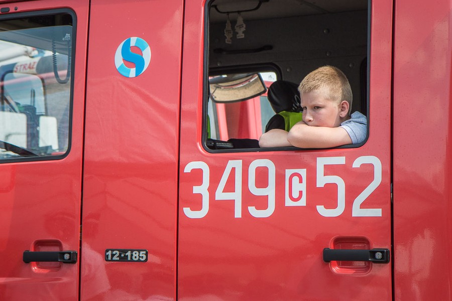 Uroczystość wmurowania aktu erekcyjnego na budowie centrum szkoleniowego dla strażaków w Łubiance (powiat toruński), fot. Szymon Zdziebło