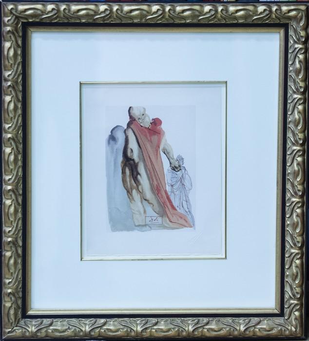 Obraz Salvador Dali – Reproaches Of Virgil Purgatory 5, drzeworyt wykonany w kolorze, fot. Andrzej Goiński