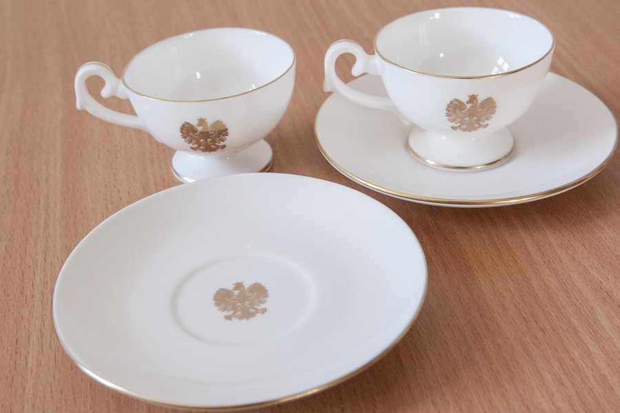 Filiżanki do kawy od premier Beaty Szydło, fot. Andrzej Goiński