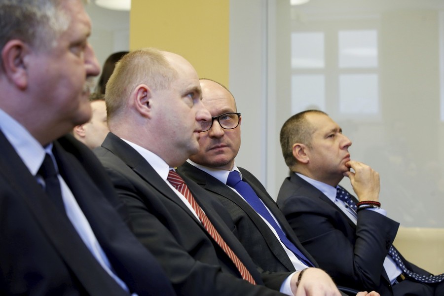 Prezentacja założeń rozbudowy Wojewódzkiego Szpitala Specjalistycznego we Włocławku podczas spotkania w Regionalnym Inkubatorze Przedsiębiorczości we Włocławku (9 marca), fot. Mikołaj Kuras