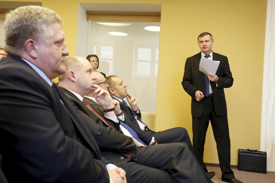 Prezentacja założeń rozbudowy Wojewódzkiego Szpitala Specjalistycznego we Włocławku podczas spotkania w Regionalnym Inkubatorze Przedsiębiorczości we Włocławku (9 marca), fot. Mikołaj Kuras