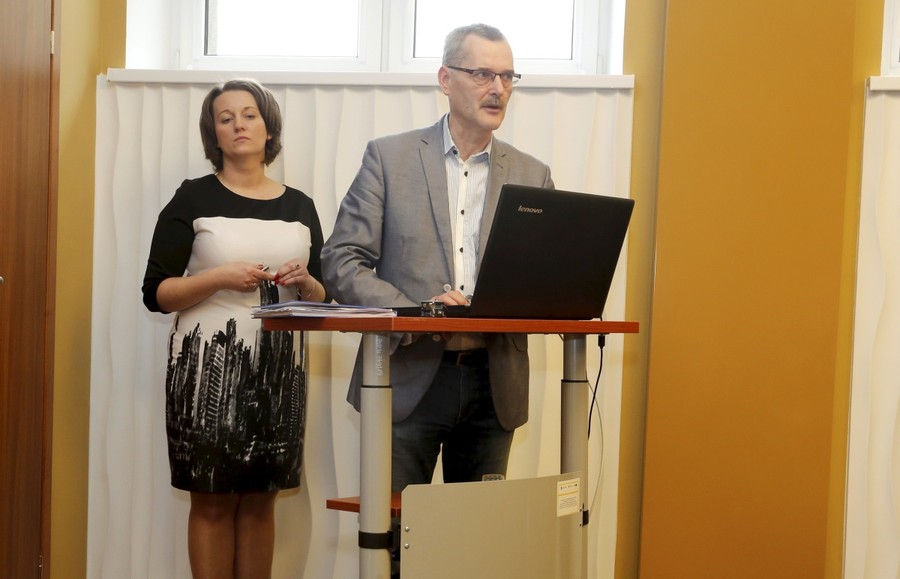 Prezentacja założeń rozbudowy Wojewódzkiego Szpitala Specjalistycznego we Włocławku podczas spotkania w Regionalnym Inkubatorze Przedsiębiorczości we Włocławku (9 marca), fot. Mikołaj Kuras