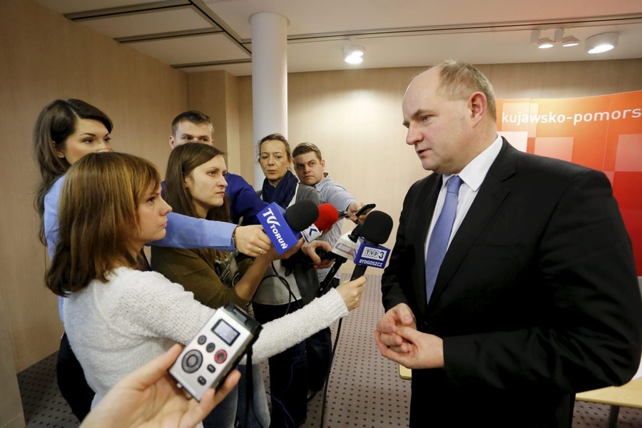Konferencja prasowa marszałka województwa, 22 marca 2016, fot. Mikołaj Kuras