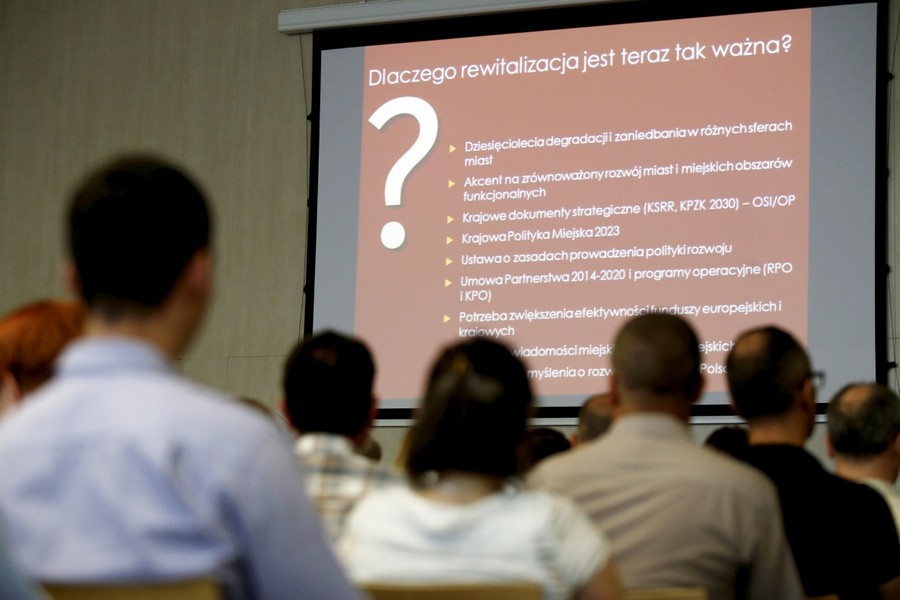 Spotkanie edukacyjne dla przedstawicieli samorządów zainteresowanych tematyką działań rewitalizacyjnych, fot. Mikołaj Kuras