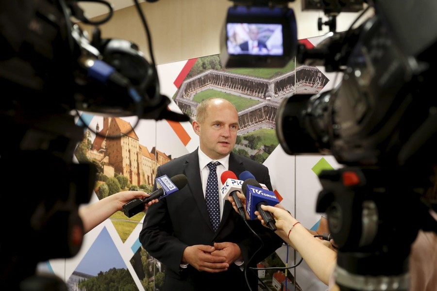 Konferencja prasowa marszałka województwa po ostatnim czerwcowym posiedzeniu Komitetu Monitorującego RPO, fot. Mikołaj Kuras