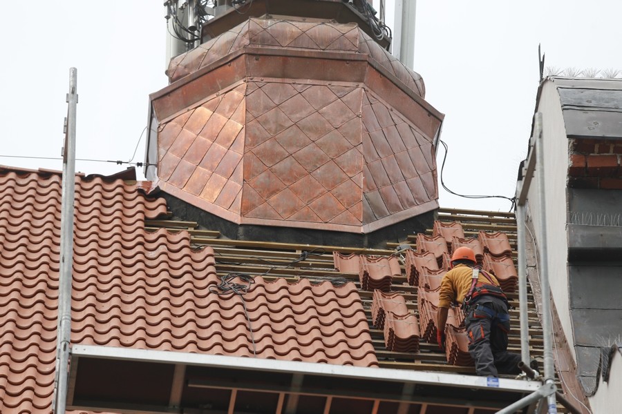 Prace w kościele Znalezienia Krzyża w Radziejowie, fot. Mikołaj Kuras